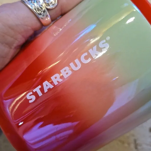 Starbuck's Holiday Red/Green Ombre 8 Ounce Travel Mug - Picture 2 of 6